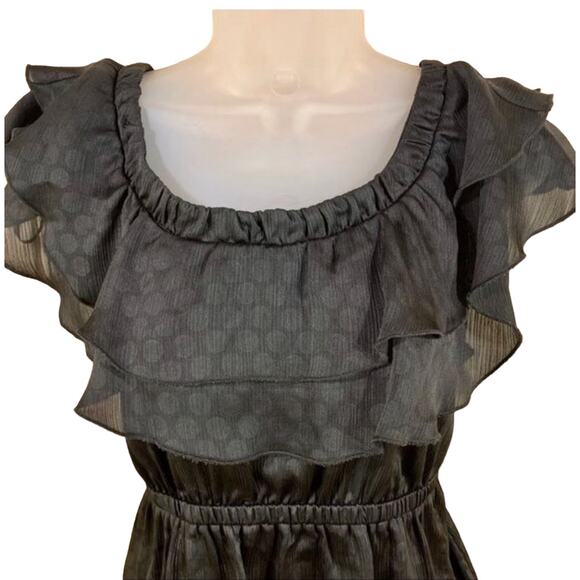 Y2K Ruffle Layer Blouse Feminine Whimsigoth Flounce Polka Dot Fairygoth Chiffon - Picture 5 of 8